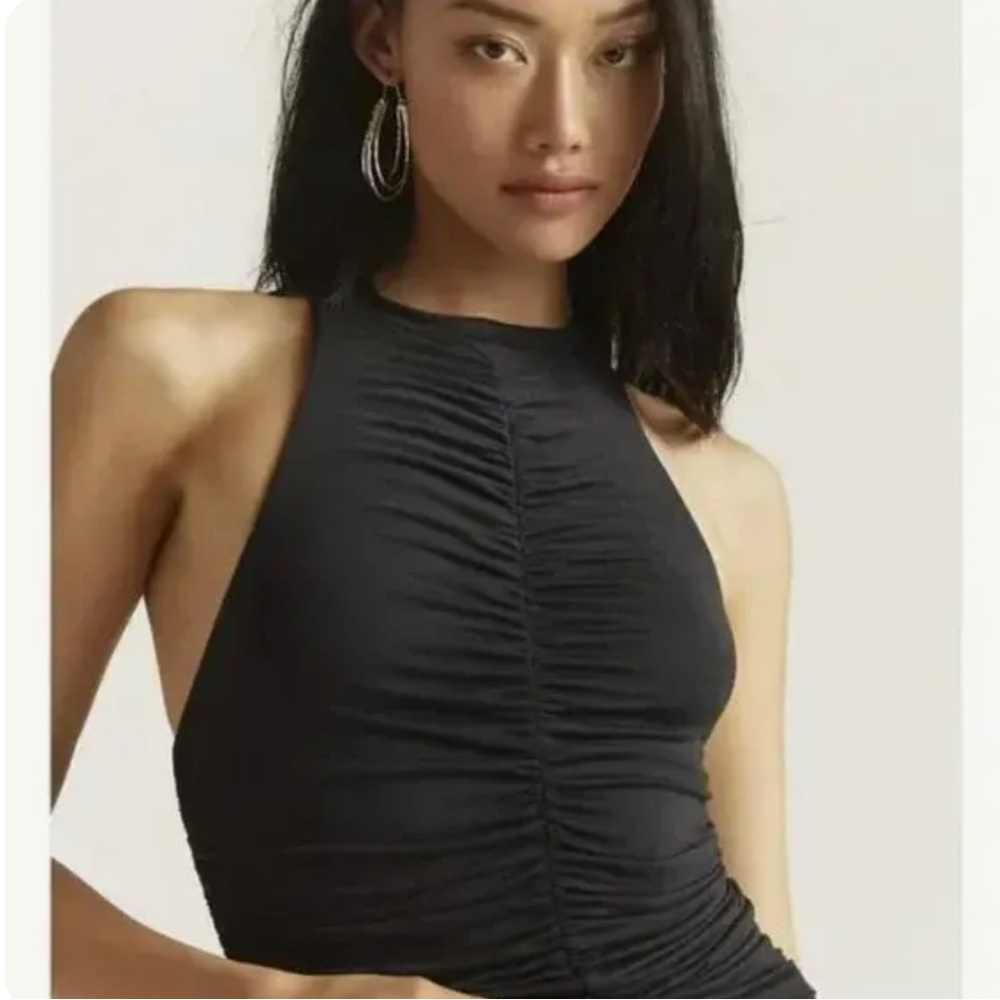 NWT Pilcro x Anthropologie Black Ruched Reversible Tank Top Black XS